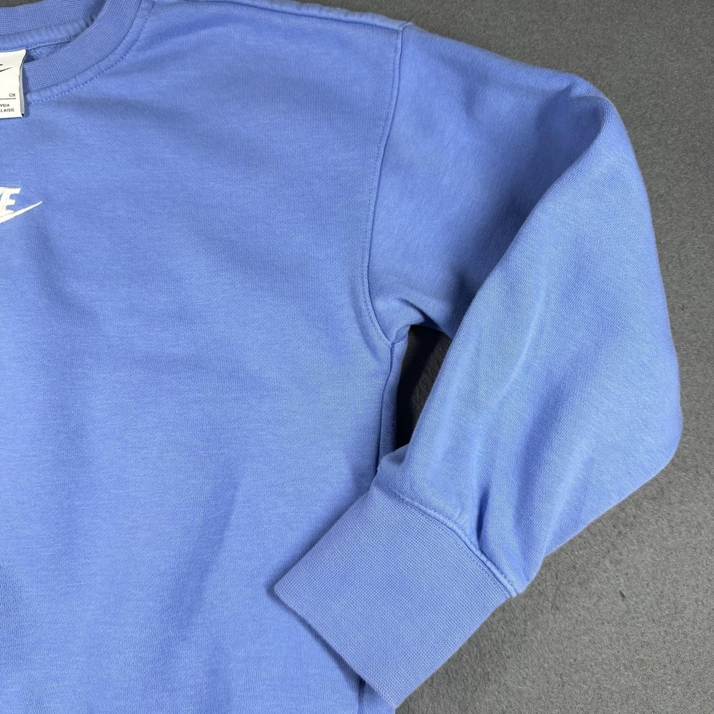 Nike Sweatshirt Kids Small Blue Crewneck Pullover Embroidered Logo DD7473-450 - Picture 6 of 12